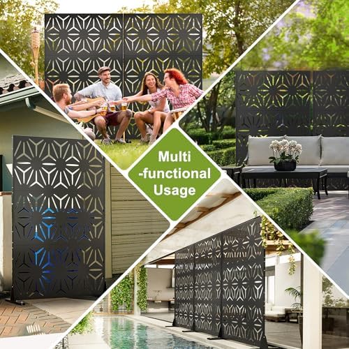 metal privacy screen for outdoor freestanding privacy screens shown in use