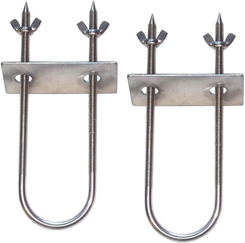 Rotisserie Fork U-Bolt Set, 7.5 in, 2 Pack, FT136 | Stainless steel trussing U-bolt helps secure whole pig, hog, lamb, and other large cuts to the rotisserie spit.