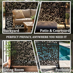 metal privacy screen outdoor 6ft – freestanding laser, front angle view