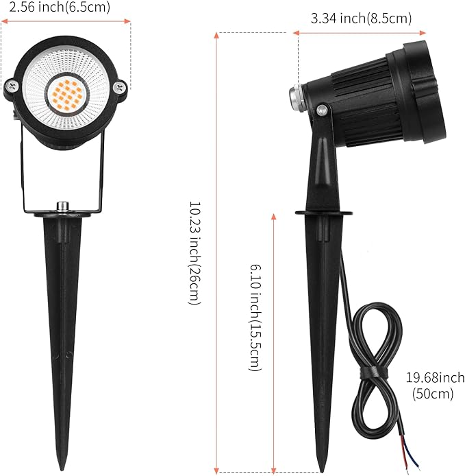 Low Voltage Landscape Lights Outdoor: 7W 700LM LED Landscape Lighting with Connectors for Tree Garden Yard Pathway | 12V 24V Warm White 2700K Spotlights | IP65 Waterproof | 12 Pack
