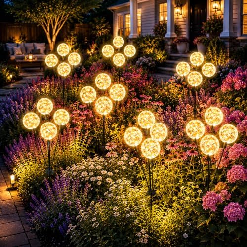 vignuto Solar Lights Outdoor Waterproof, 4 Packs, Solar Globe Lights, Garden Decor, Patio Decor, Unique Gifts for Women, Gifts for Grandma