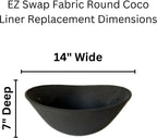 14" Reusable Hanging Basket Liner – Fabric Coco Liner Replacement for Wire Baskets, Bird Proof Moisture Retaining Planter Insert, EZ Swap Pots USA Made (2-Pack)