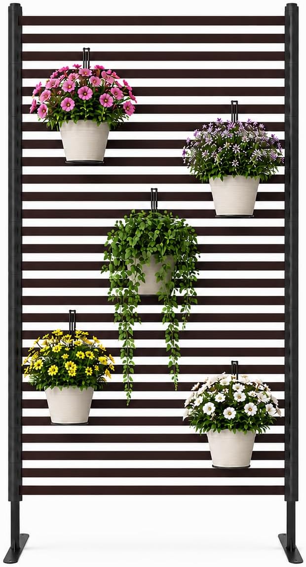 otosunny metal outdoor privacy screen freestanding, 36" w, main product view
