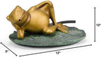 Aquascape Lazy Frog on Lily Pad Spitter Fountain for Ponds and Water Gardens, 78311