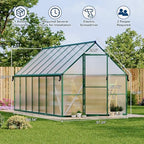8'x14' aluminum-framed polycarbonate greenhouse, heavy duty polycarbonate greenhouse shown in use