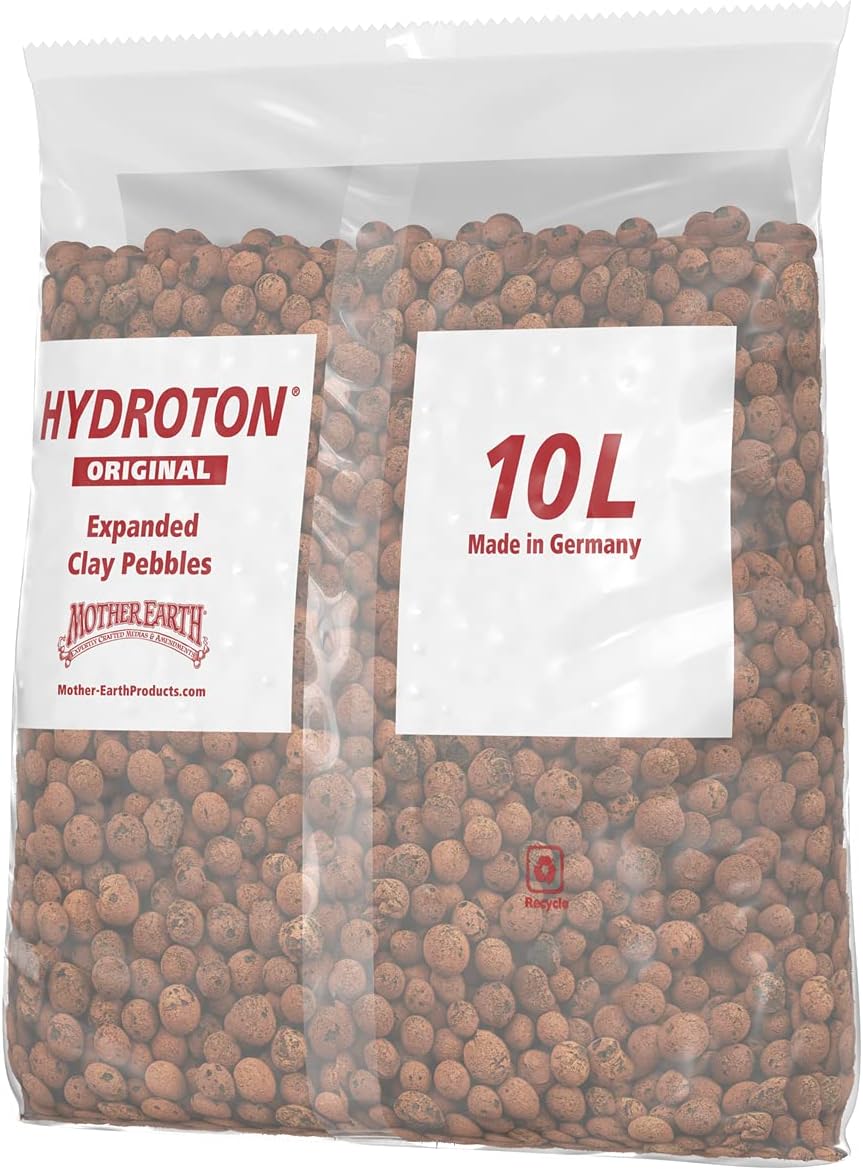 Hydroton Original Clay Pebbles - 10 Liter | Lightweight Expanded Clay Aggregate Made in Germany