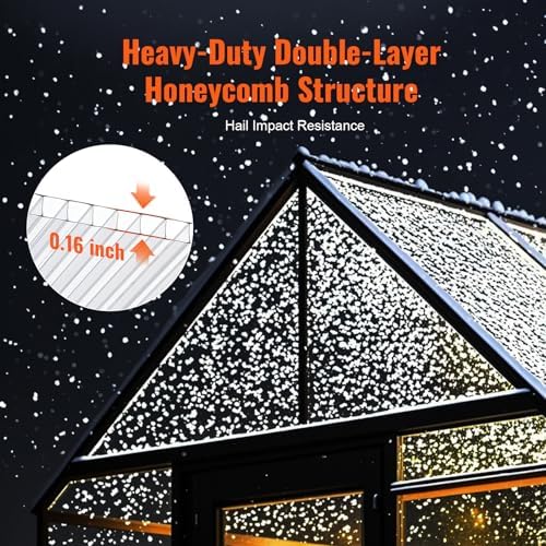 vevor 14 pack polycarbonate greenhouse panels, 2' x, close-up detail