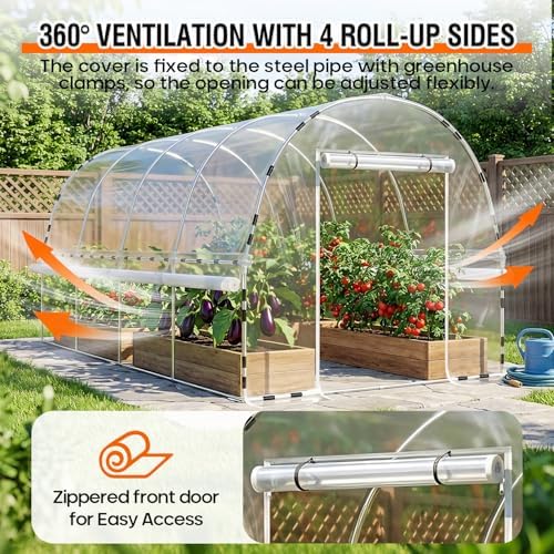 walk-in tunnel greenhouse for outdoors 19.7 x 7.9 showing dimensions