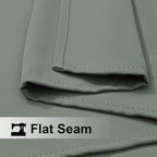 NICETOWN Windproof Sage Green Outdoor Curtains 2 Panels Top and Bottom Grommet for Patio Waterproof, Fixed Outdoor Blinds Keep Warm & Privacy Thermal Insulated Blackout Drapes for Cabana, W52 x L84