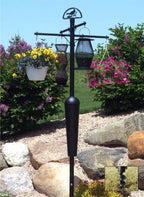 Squirrel Stopper Deluxe Squirrel Proof Bird Feeder Pole with Patented Spring Baffle, Heavy Duty Galvanized Steel Pole System with Auger, Raccoon Proof, Holds Up to 8 Feeders and Accessories - Black