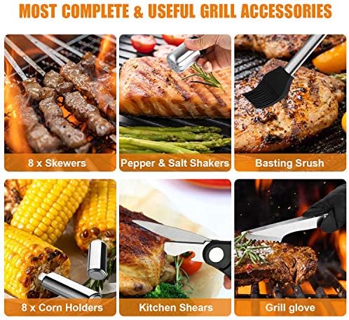 cifaisi 38pcs bbq tools grilling accessories set with on a desk or shelf
