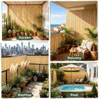 natural bamboo slat screening, 6.5ft x 13ft bamboo, front angle view