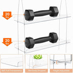 Lifewit 2-Tier Window Plant Shelves 15", Acrylic Adjustable Hanging Floating Shelf, Window Sill Extender for Succulent Plants, Micro Greens, Seed Starter Pots, Herb Planters 38 x 15 cm/15x6