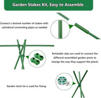 Garden Stakes Kit, 40 Sets 16 inch 0.43" in Diameter Steel Plant Stick Support (with Accessories Total 91 pcs), DIY 3ft 4ft 5ft 6ft 7ft Sturdy Tomato Stakes for Indoor & Outdoor Gardening Supplies