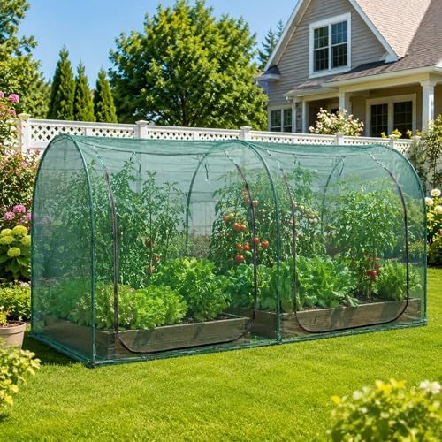 large tunnel 8.2'x4' plant netting cover 4ft tall, side view