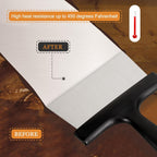 2-in-1 Blackstone Griddle Scraper & Chopper - Heavy Duty Stainless Steel Blade, 6" Wide Flat Edge for Cleaning & Cooking, Heat Resistant & Dishwasher Safe, Compatible with any Flat Top Griddle