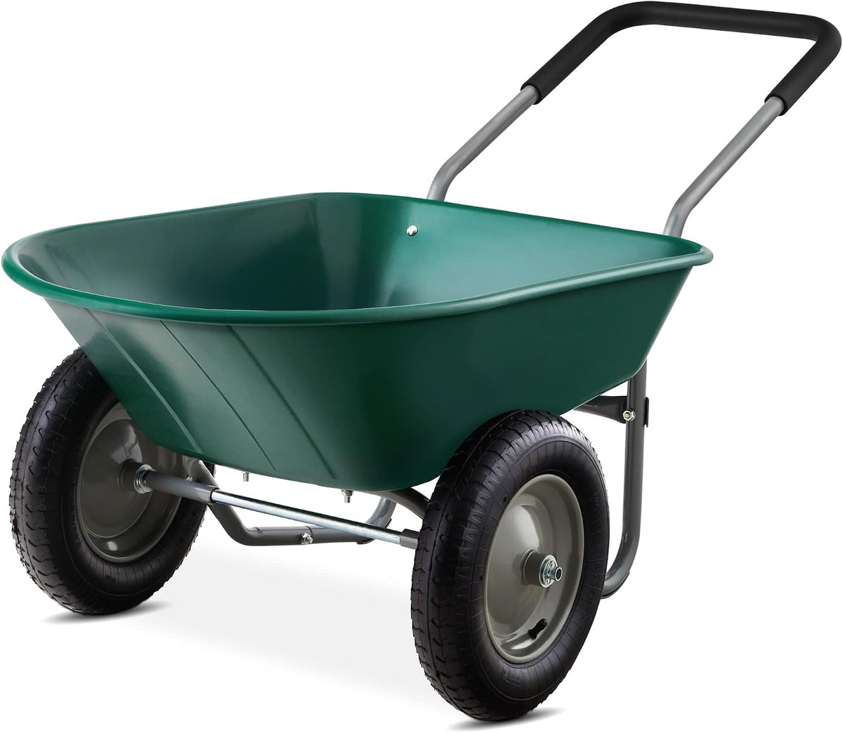 best choice products dual-wheel home utility yard wheelbarrow, main product view
