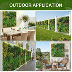 40"x40" artificial grass wall backdrop, fake plant panels, front angle view