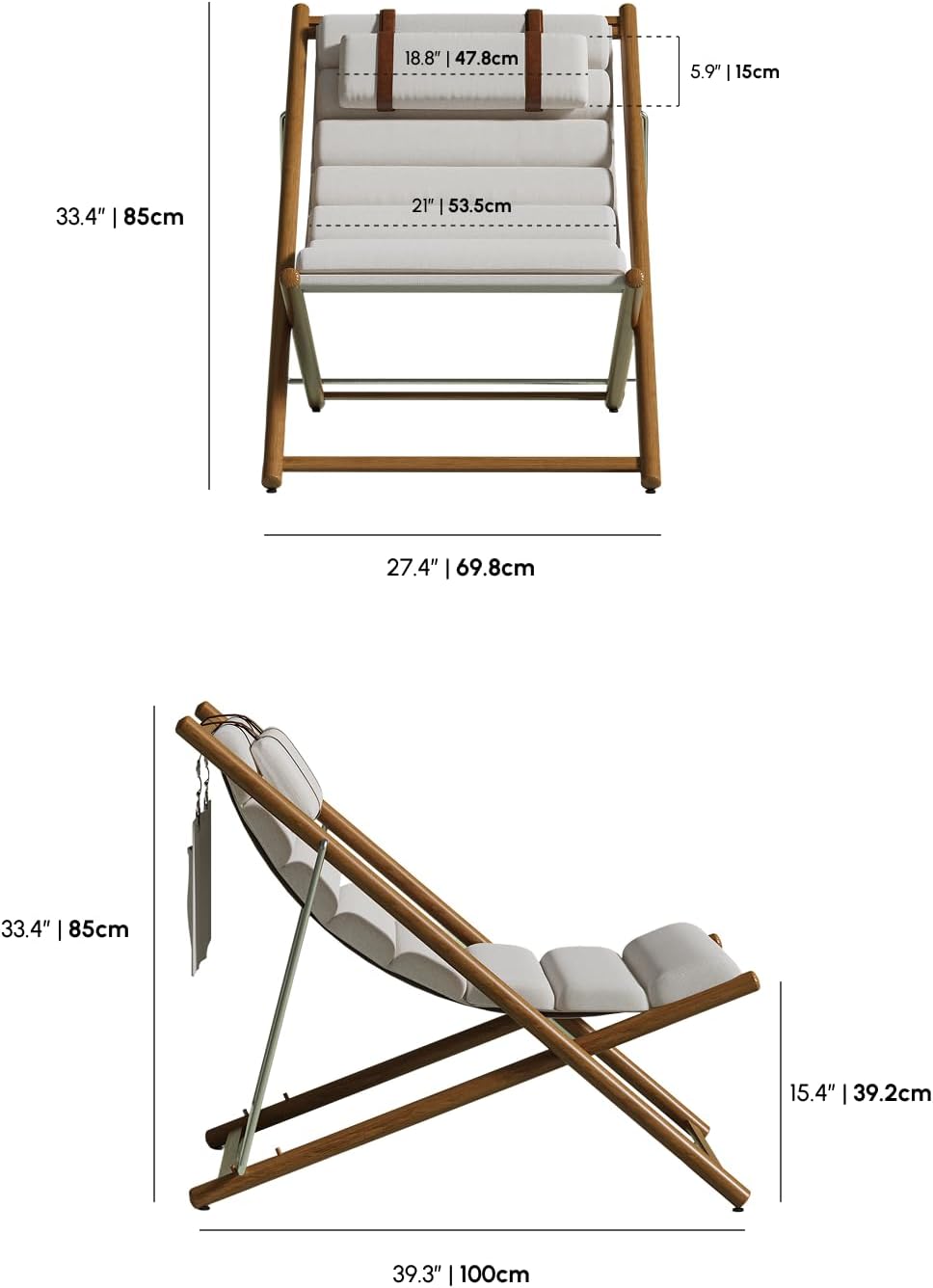 Solaris Outdoor Sling Chair, Comet Mist | Lightweight outdoor sling chair with aluminum frame, UV-resistant fabric, quick-dry cushions, and tool-free assembly.