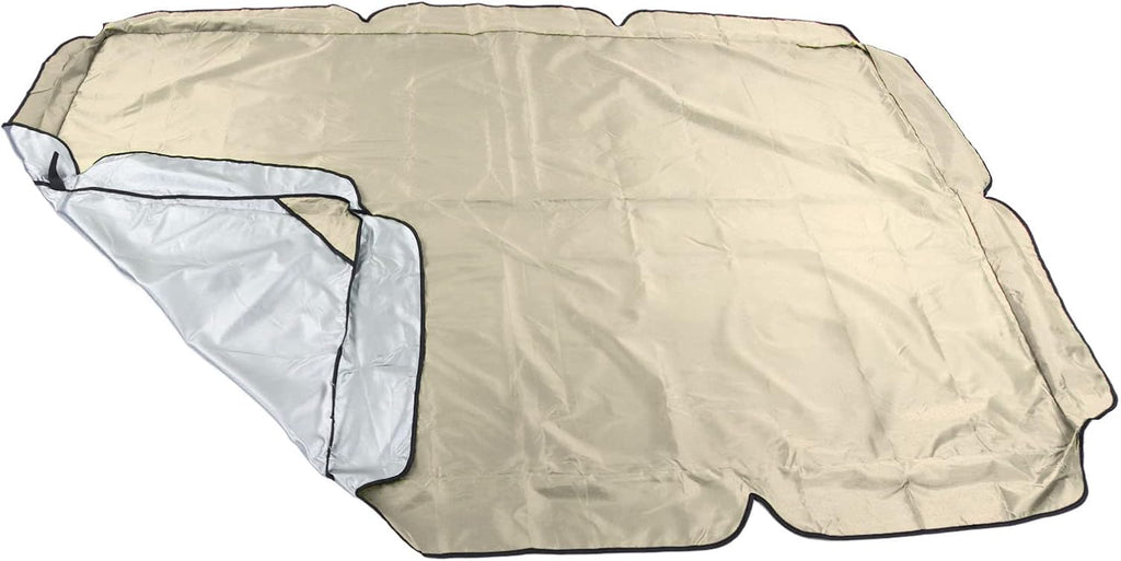 Oxford Cloth Swing Canopy Replacement, Heavy Duty Garden Hammock Top Cover Outdoor Swing Top Cover for Yard Park (64.6x44.9x5.9in) (Beige)