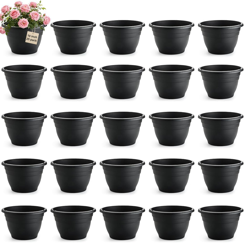 rootrimmer 25 pack 10 inch plant pots with, main product view