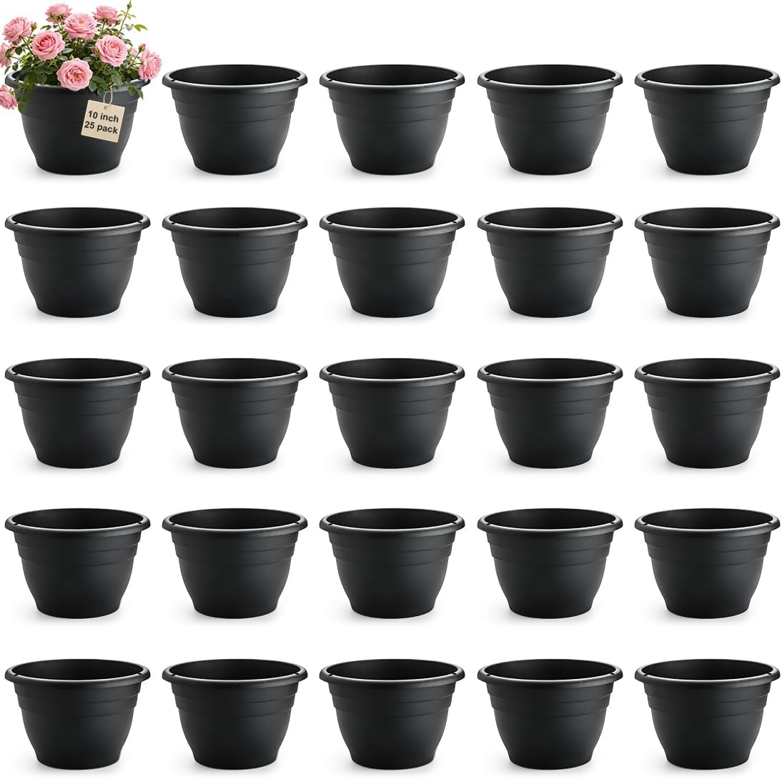 rootrimmer 25 pack 10 inch plant pots with, main product view