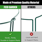 FEED GARDEN 6 Pack Plant Support Stakes, Peony Cages and Supports, Metal Garden Plant Stake(10" Wide x 16" High) Green Half Round Plant Support Rings for Outdoor Indoor Plants, Tomato, Hydrangea