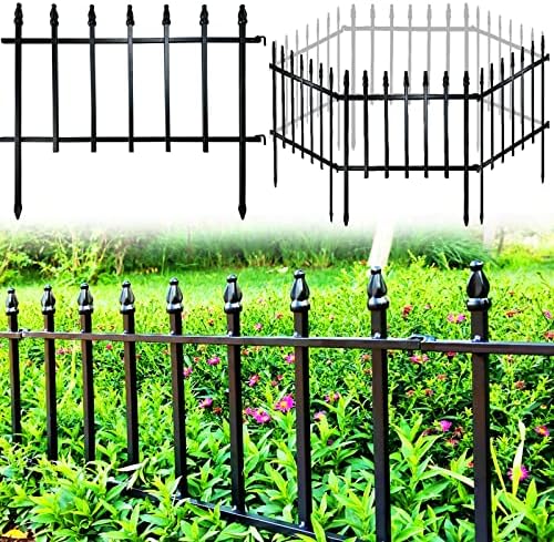 thealyn 18"h x 22"w decorative metal garden border, side view