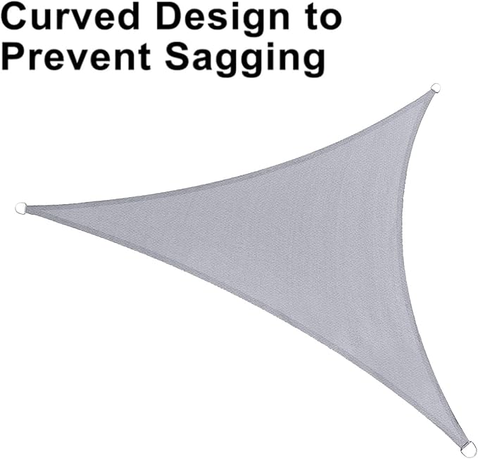 LOVE STORY Custom Size 17'x17'x17' Silver Grey Sun Shade Sail Triangle Sunshade Fabric Awning Canopy for Patio Backyard Carport Pergola (Customized)