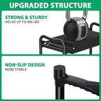 TomCare Garden Kneeler and Seat 10.64” Wider Larger Soft Kneeling Pad Garden Bench with 2 Large Tool Pouches Heavy Duty Garden Stool Foldable Tools Gardening Gifts for Women Men Gardeners,Black