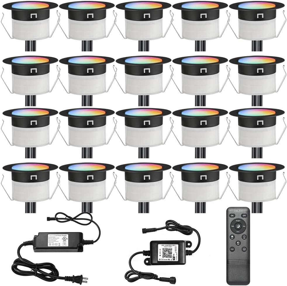 sumaote led deck lights kit, 20pcs 1.22" wifi, main product view