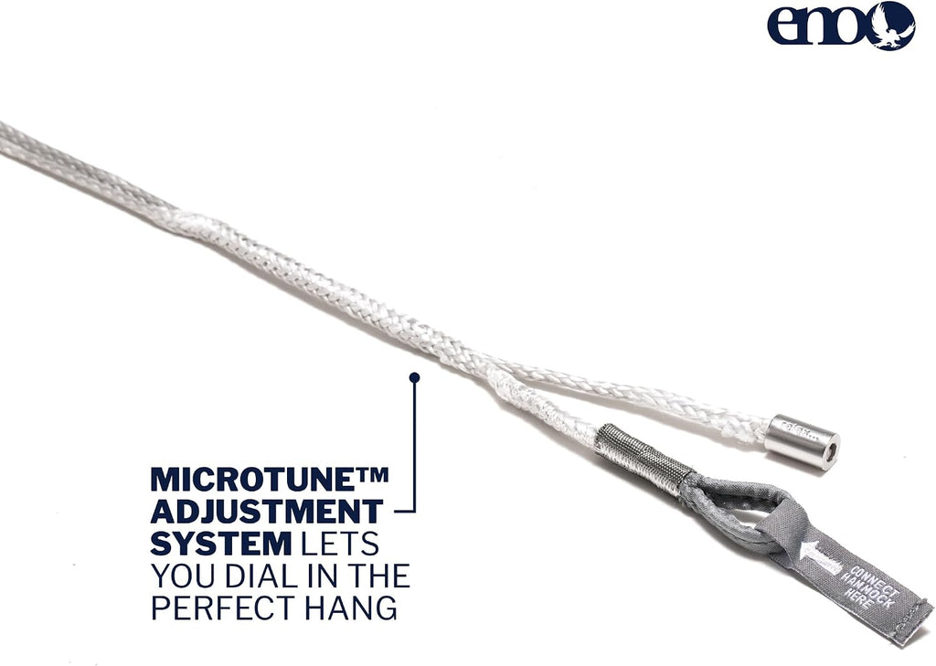 ENO Helios XL Suspension System - Ultralight Tree Strap for Hammock - Hammock Accessories for Camping, Hiking, and Backpacking - Grey