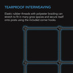 AC Infinity Grow Tent Trellis Netting 3x3', Heavy-Duty Elastic Plant Net with Steel Hooks, Flexible Hydroponics Support for Grow Tents, Gardening, and Horticulture