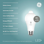 GE LED+ Motion Sensor LED Light Bulbs, 12W, Outdoor Security Lights, A21, Warm White (2 Count)(Pack of 4)