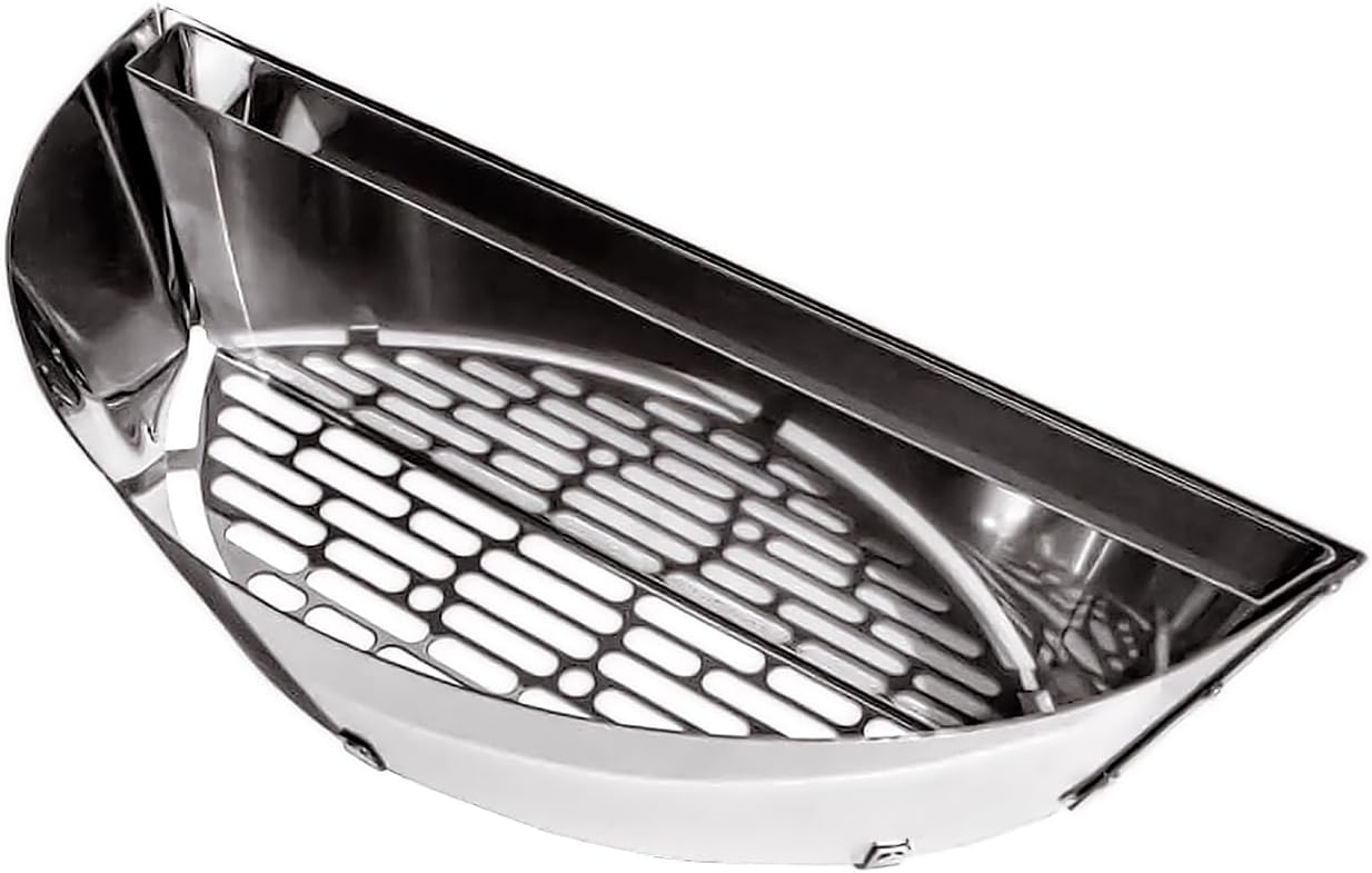 Slow 'N Sear® Deluxe Charcoal Basket Insert for 22" Weber Kettle Grills – Patented Stainless Steel Two-Zone Cooking Accessory with Removable Water Reservoir for Low & Slow Smoking and Searing
