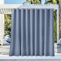 NICETOWN Outdoor Curtainch for Patio Waterproof 120 inch Wide, Thermal Insulated Rustproof Grommet UV Blocking Cabana Curtainch & Drape, Privacy Safe Shade for Pergola, Stone Blue, 1 PC, 84-Inch Long