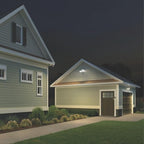 Lithonia Lighting HomeGuard 2-Light LED Outdoor Flood Lights, Wall or Ceiling Mount Outdoor Lights, 4000K Cool White, Round Heads, White (HGX LED 2RH 40K 120 WH M2)
