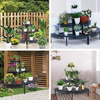 aboxoo 3-tier metal plant stand, stair-step corner shelf on a desk or shelf
