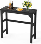 Stoog Outdoor Bar Table, All-Weather HIPS 40" Counter Height Bar Tables with Waterproof Top, Never Fade or Rot, Ideal for Patio, Hot Tub, Dining, Balcony, Poolside, Black