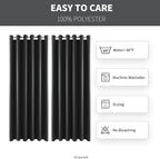 DIVA EN CAMINO DEC Outdoor Patio Curtain Waterproof Darkening Thermal Insulated Indoor Curtains for Bedroom, Porch, Living Room, Pergola, Cabana, W84 x L108, Dark Gray, Set of 2 Panels