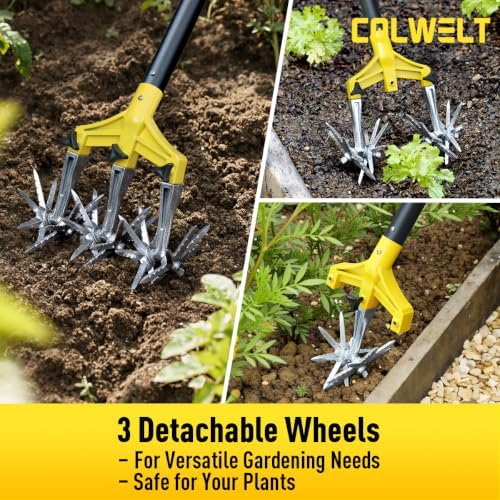 colwelt cultivators for gardening 61’’, rotary cultivator tool showing dimensions