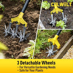 colwelt cultivators for gardening 61’’, rotary cultivator tool showing dimensions