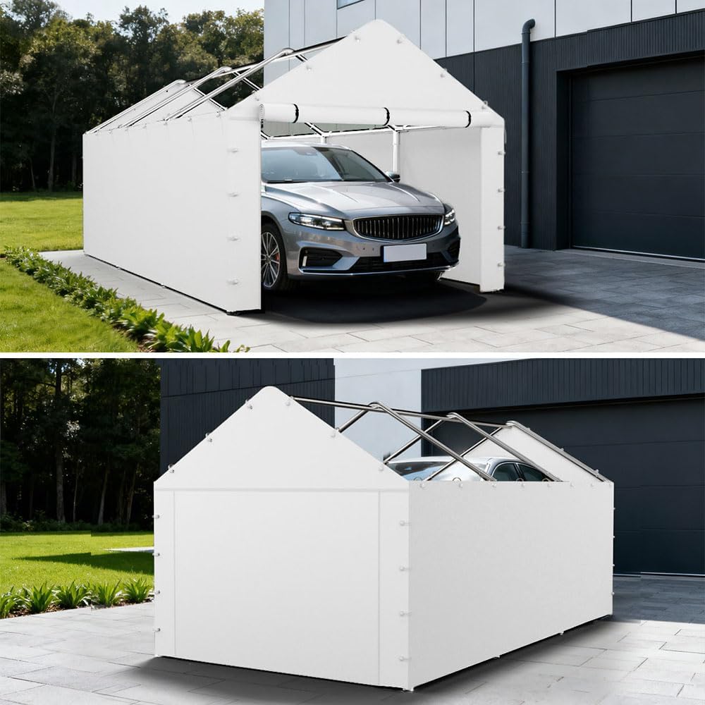 10 * 20 ft carport replacement sidewall kit showing dimensions