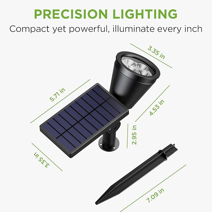 InnoGear Solar Lights Outdoor Waterproof Solar Garden Light for Outside Yard Landscape Lighting Pathway Spot Lights Spotlight Wall Light Auto On/Off, Pack of 2 (Cool White)