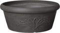 Arcadia Garden Products PSW TA20DC Plastic/Stone/Wood Composite Bulb Pan – No Drainage Hole (Drillable), 8"x3", Dark Charcoal