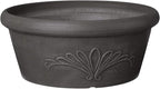Arcadia Garden Products PSW TA20DC Plastic/Stone/Wood Composite Bulb Pan – No Drainage Hole (Drillable), 8"x3", Dark Charcoal