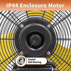hicfm 2600 cfm 14 inch outdoor wall mount, side view