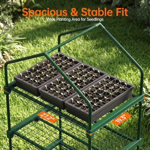 bstrip greenhouses for outdoors with base mat, pvc on a desk or shelf