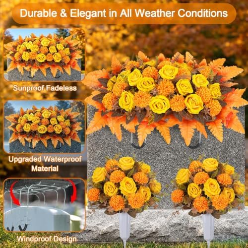 fall cemetery flowers for grave fall saddle flowers, package contents