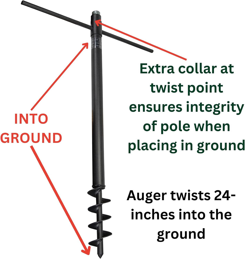 Universal Mounting Pole Kit - Heavy Duty Bird House or Bird Feeder Pole for Outdoors, Galvanized Steel, Threaded Joints, 30 lb Capacity, Auger Base